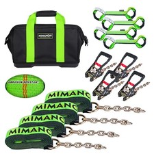 8 Point Roll Back Vehicle Tie Down Kit,with Heavy-Duty Chain VTDK8PACK