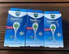 3x Vicks RapidRead Digital Thermometer Water Resistant termometro Oral / Rectal