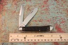 1989 John Primble USA India Steel Works Jigged Bone Slim Line Trapper Knife — photo 2