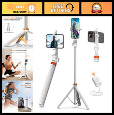 62" Tripod for iPhone  Android - Sturdy Selfie Stick with Remote, Lightweight P
