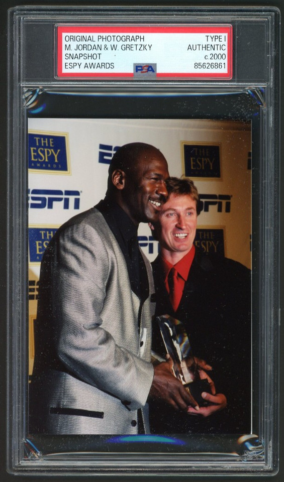 Michael Jordan & Wayne Gretzky Original 2000 Photo – PSA Type I – Rare Candid