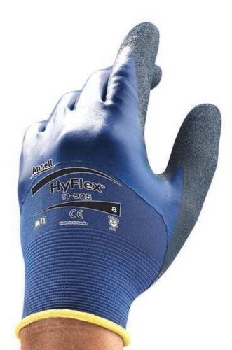 3pr ANSELL Coated Gloves Nitrile Blue Size: M/8 Medium 11-925 3 Pair - Picture 1 of 10