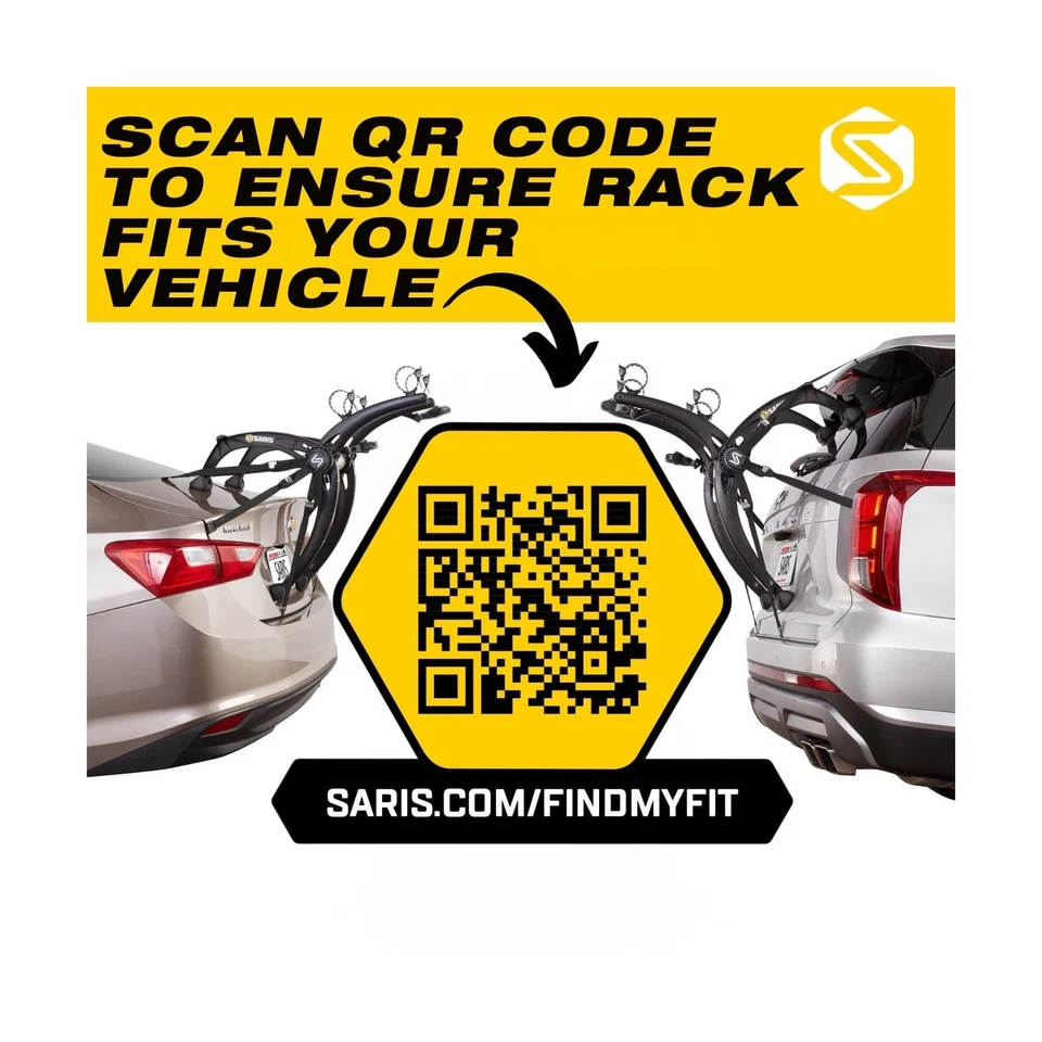 Saris Bones EX 2-Bike Trunk Rack Bicycle Carrier, Durable, Rust-Free, Anti-Sw... - Image 2 of 4