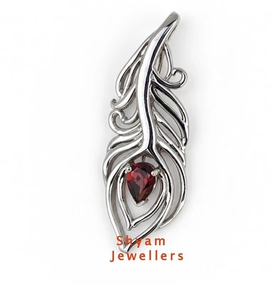 Broche et épingle unisexes en argent sterling 925 et pierre précieuse grenat ... - Photo 1/4