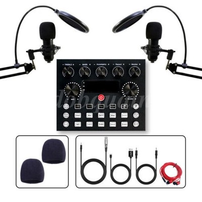 Podcast Equipment Bundle For 2 Studio Recording Kit Music Mixer Headphones NEW