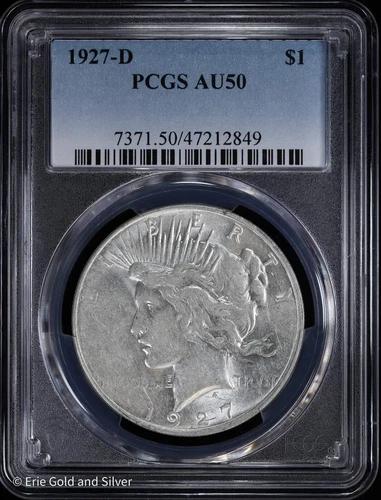 1927-D $1 Peace Silver Dollar PCGS AU 50