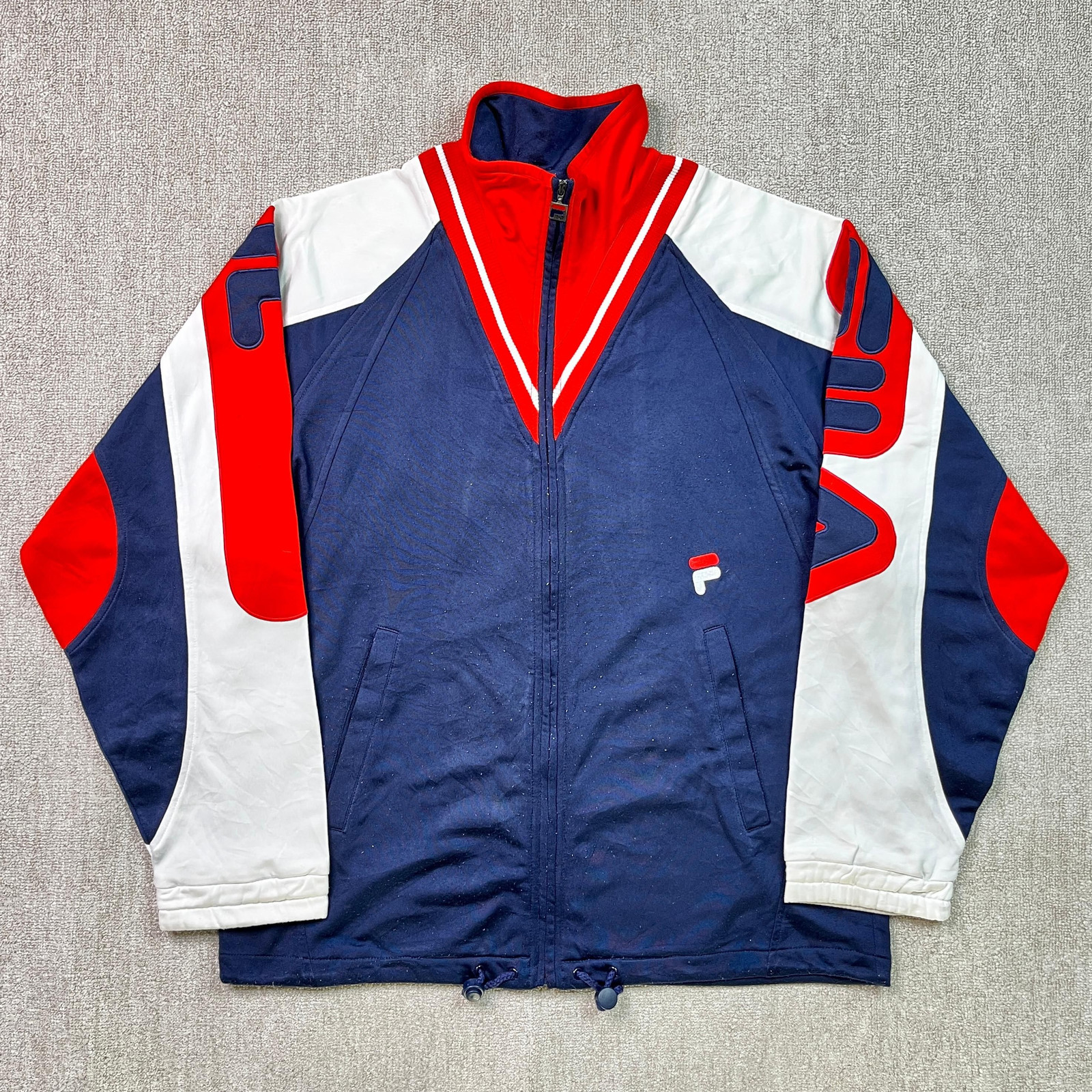 Fila tuta top track jacket anni 2000 full zip isolata spell out vintage XL