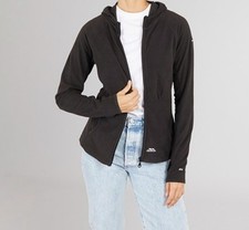 Trespass Womens Marathon Full Zip Hooded Fleece Jacket Black