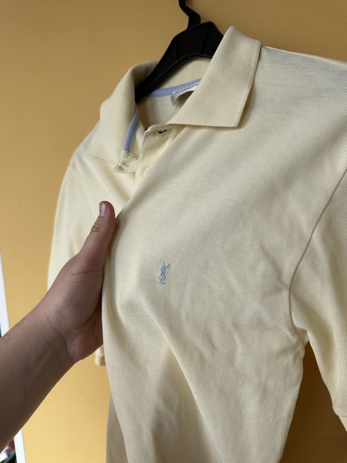 POLO VINTAGE YVES SAINT LAURENT ADATTA PER UOMO GIALLA YSL TAGLIA M