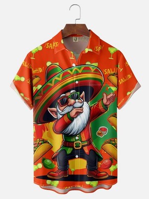 Cinco de Mayo Taco Big Hat Gnome Chest Pocket Hawaiian Shirt