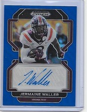 2022 Prizm Draft Picks JERMAINE WALLER Virginia Tech Hokies Blue auto 137/149