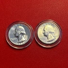 Two (2) Silver Washington Quarters, 1964 Proof AND 1976-S Silver Bicentennial