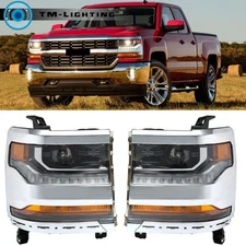 For Chevy Silverado 1500 2016-18 HID/Xenon W/LED DRL LH+RH Projector Headlight