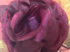 vintage millinery 1960s flower rose leaves 5" burgudy silk Czech Republic