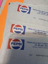 Lot Of 10 x 1990’s Pepsi Cancelled Check Soda Ephemera America Scrapbook Craft