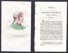 1820 Buonamico Buffalmacco Pittore Italiano Ritratto Incisione