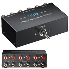 2 1 -in-1 2 -Out Amp Amplifier Speaker Switch Selector Box,2-Way Audio Switch...