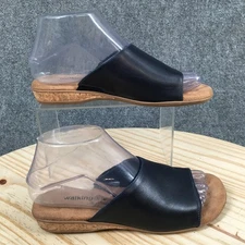 Walking Cradles Sandals Womens 6M Cam Casual Comfort Slip On Slide Blue Leather