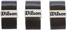 Wilson Pro Tennis Overgrip 3 Pack Black Thin Stretchy Durable Performance Grips