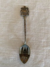 Antique English Sterling Silver & Enamel Souvenir Spoon St. Pauls Cathedral