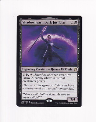 mtg shadowheart commander deck MAGIC COMMANDER LEGENDS BATTLE FOR BALDUR'S GATE SHADOWHEART, DARK  JUSTICIAR #2