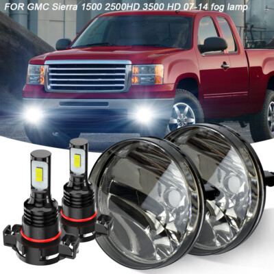 For 2007-2013 GMC Sierra 1500 2500 3500 Round LED Bumper Fog Lights Assembly