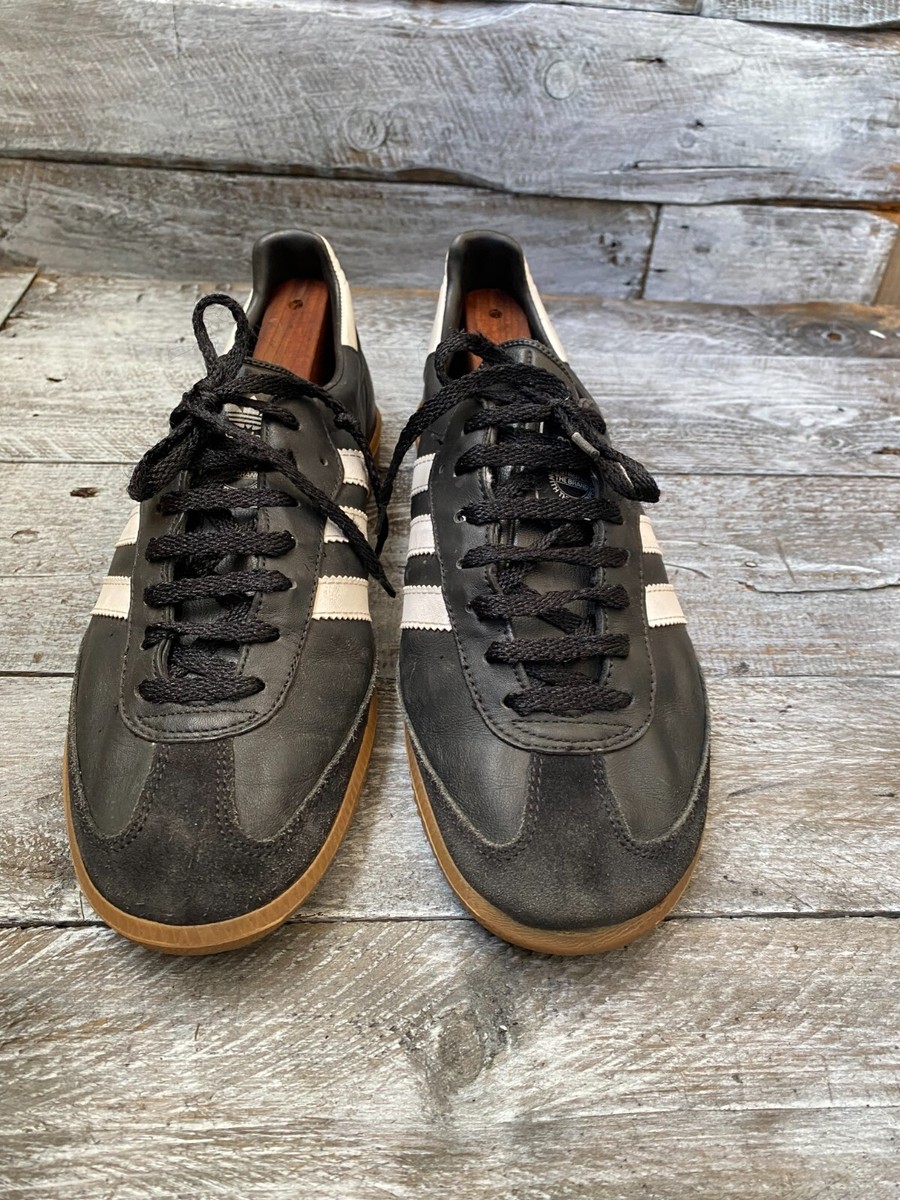 Vintage Adidas Samba 80's low top black leather sneakers made in
