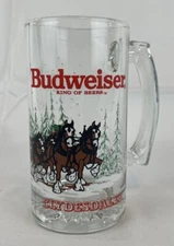 Budweiser Clydesdales 1989 Official Holiday Christmas Beer Mug Anheuser-Busch