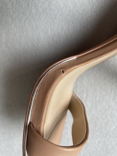 Kenneth Cole Brooke Cross Sandal Stiletto Heels Nude Leather Size 10 - Picture 7 of 7