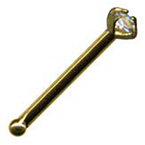 PIERCINGO® ECHT GOLD 750 585 PERLE DIAMANT Nasenstecker Nase Gelb Nasenpiercing - Picture 1 of 71