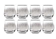 TMD Holdings Etched Owl Stemless Wine Glasses 17 Ounces Set of 2, 4, 6, 8 NEW