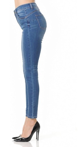 Wax Jean Denim Women's Juniors Push-Up High-Rise Skinny Jean in Fine Cotton - Picture 2 of 3