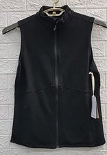 New Ibex Sleeveless Breathable Lightweight Merino Wool Full Zip Vest Black Sz Lg