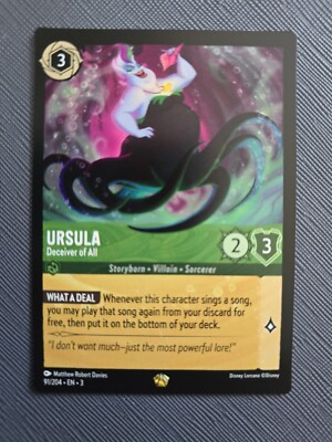 ディズニー ロルカナ Ursula - Deceiver of All Disney Lorcana Ursula Deceiver of All 91/204 Legendary Non