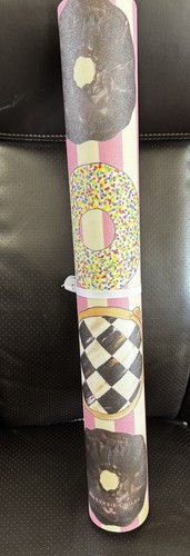 Mackenzie Childs Pink Stripe Donut 2' x 3' vinyl Floor Mat new Retired Pattern - Picture 2 of 2