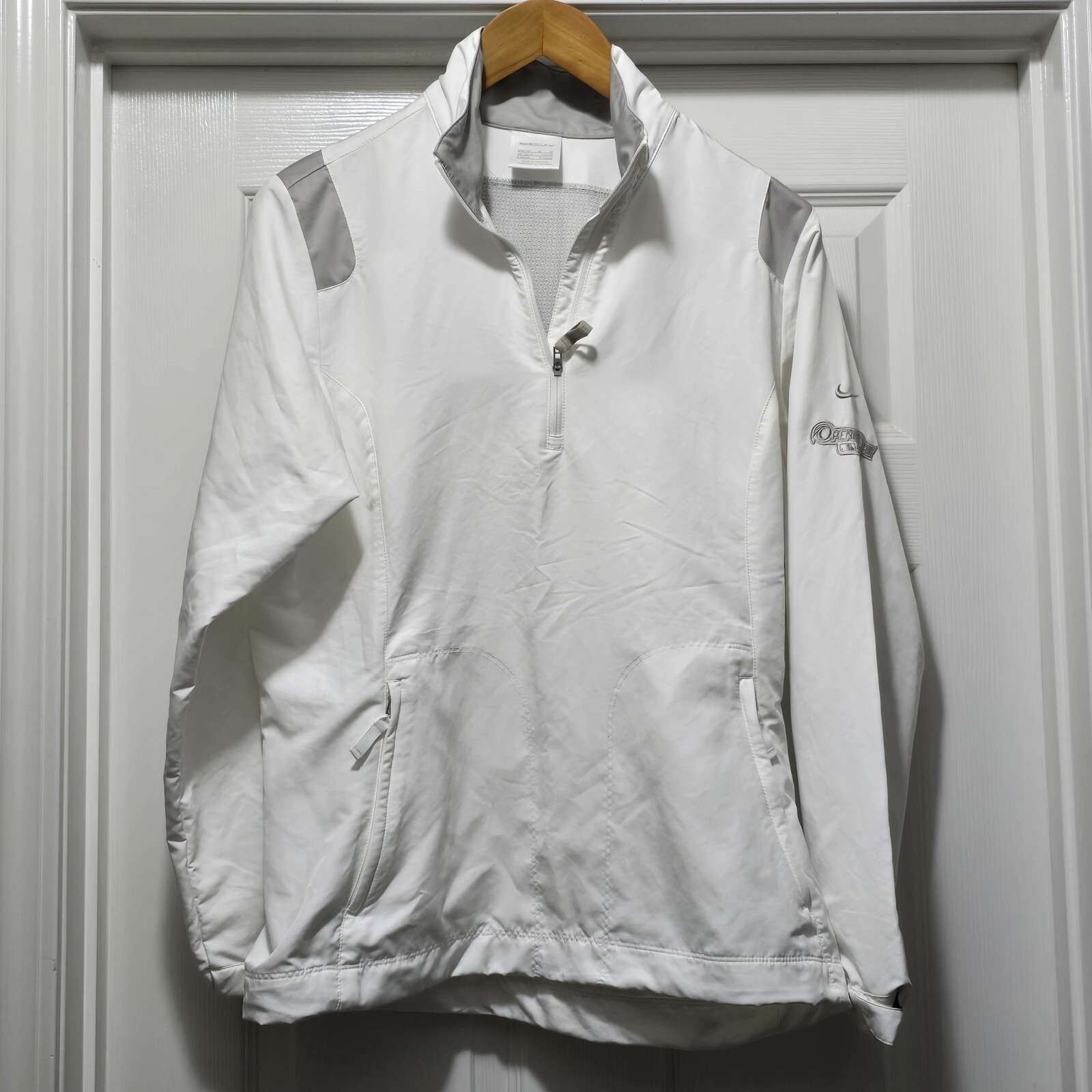 SACAI X NIKE Giacca antivento donna Nike Golf 2010 Opening Day 333078 100 bianco grigio taglia M