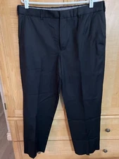 Lands End Mens Traditional Fit Black Dress Pants 36