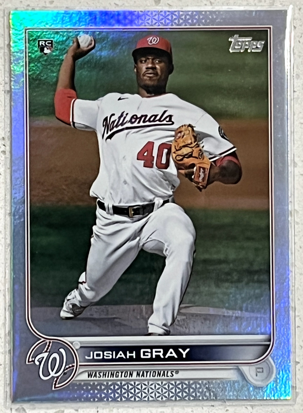 2022 Topps Josiah Gray Rainbow Foil Rookie Card #43