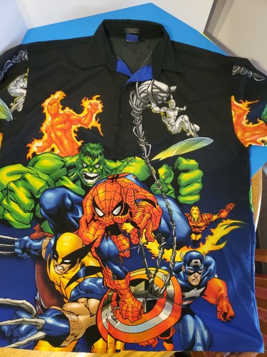 Super heros Dress Shirt. Size Medium 