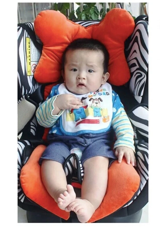 Baby padded support seat cushion - orange 80cmx33cm