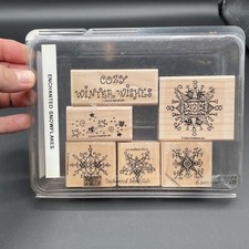 Stampin Up Warm Winter Wishes Rubber Stamp 6pc Set 2001 Vintage NICE