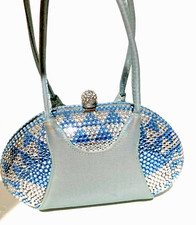 Vintage Rodo Swarovski Crystals  Hard  Case  Bag Purse  Minaudiere