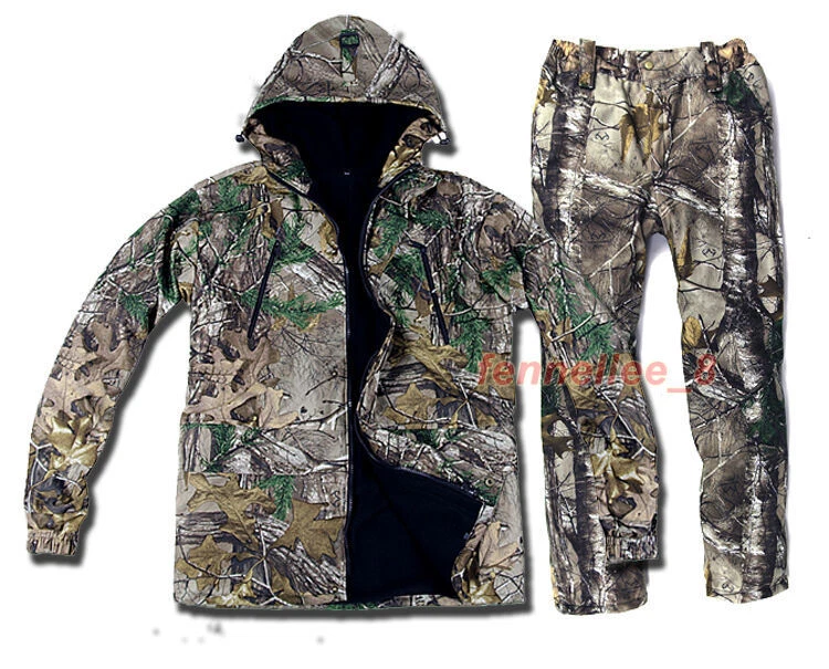 Real Tree Camouflage Jacket Pants Hunting Fishing Clothing Winter Ghiliie Suit - Image 3 of 4