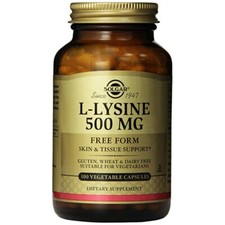 Solgar L-Lysine Vegetable Capsules, 500 mg, 100 Count