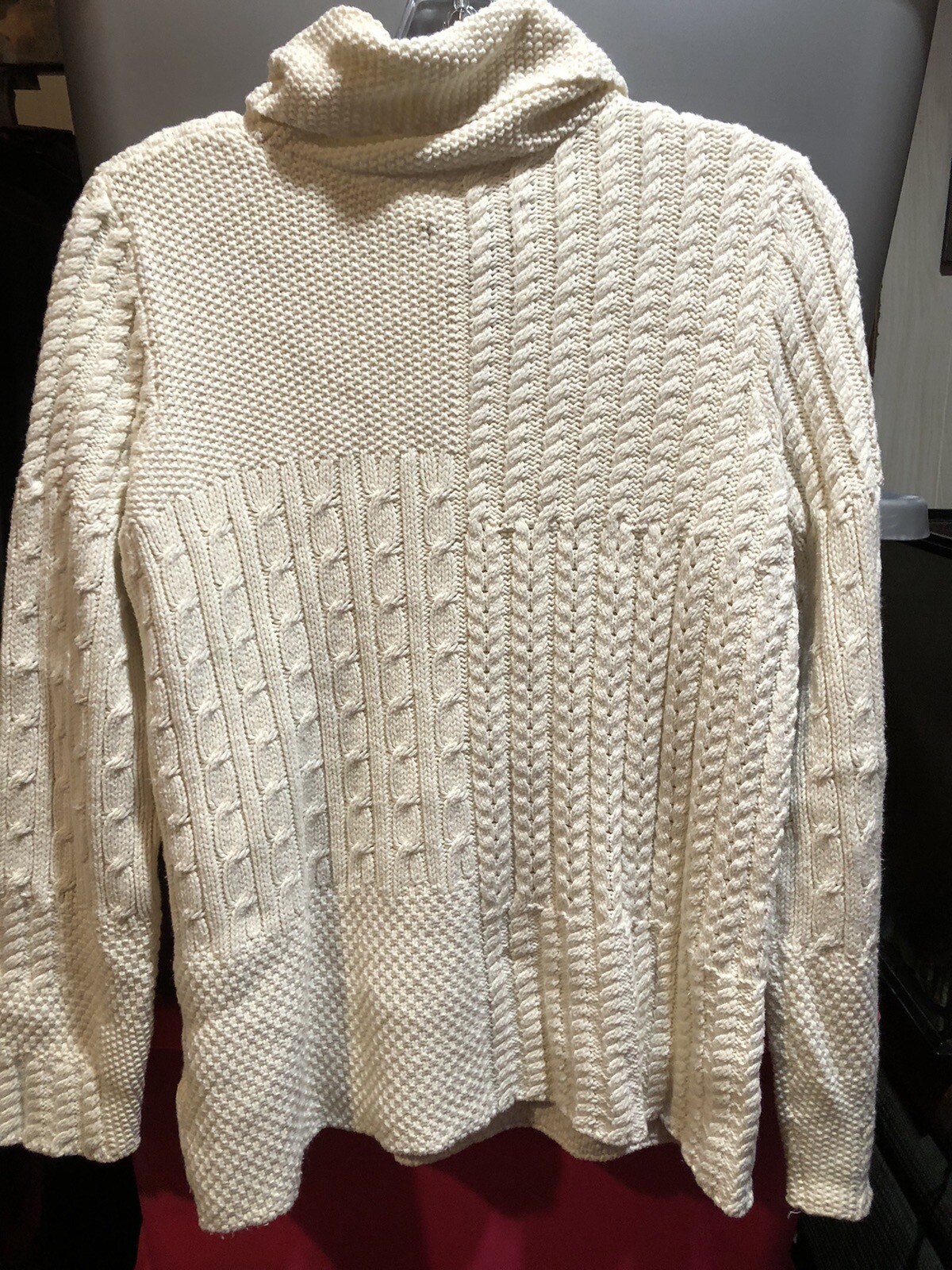 Classic Elements Ivory Knit Turtleneck Sweater Si… - image 4