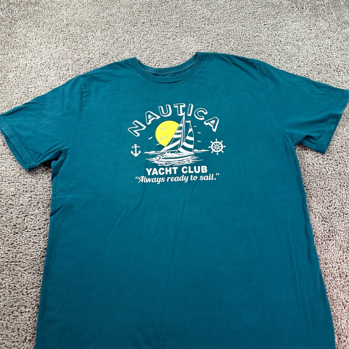 Nautica Shirt Mens XXL 2XL Blue Green Yacht Club Always