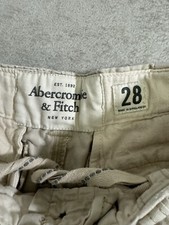Abercrombie Fitch Shorts Mens 28 Beige Khaki Cargo Outdoor Y2K Drawstring