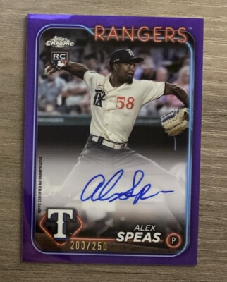 2024 Topps Chrome Purple Refractor 200/250 Alex Speas #RA-ASP Rookie Auto RC