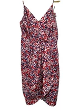 Anthropologie Yumi Kim Jayne Floral Tulip Mini Summer Dress Fixed Wrap V-Neck S