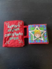 Christmas Fabric Book Cloth Santa  s Helper Removable Pieces Portable Read